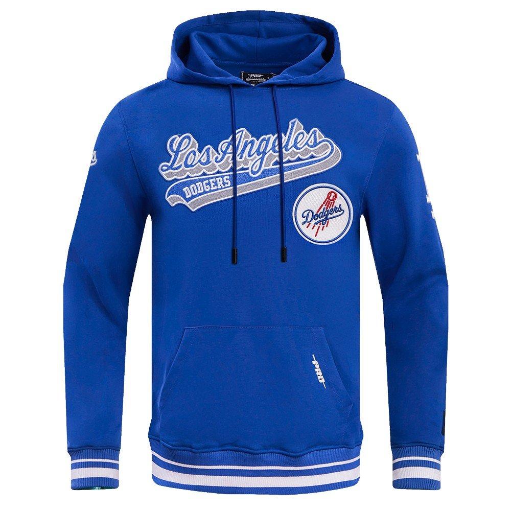 Pro Standard Men's MLB Los Angeles Dodgers Script Tail Rib Fleece Pullover Hoodie - Blue - BLUE